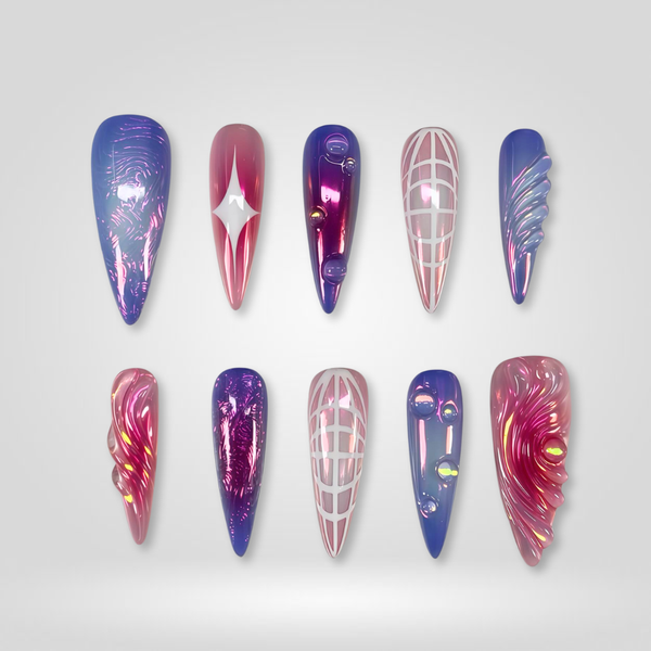 Cosmic Aura | Milky Cloud Dancer Almond Press-Ons press-on nail set