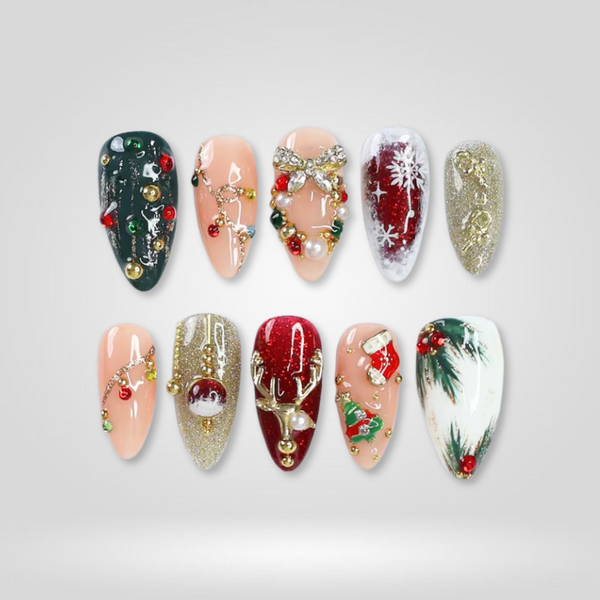 Jewel Noel | Seasonal Almond Press-Ons press-on nail set