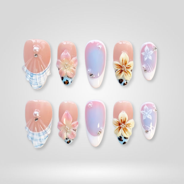 Soft Bloom | Floral Almond Press-Ons press-on nail set