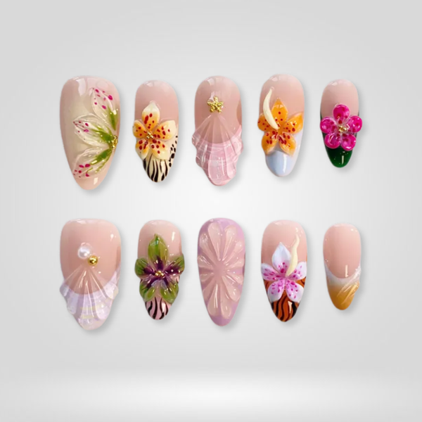 Tropical Bloom | Butter Yellow Almond Press-Ons press-on nail set