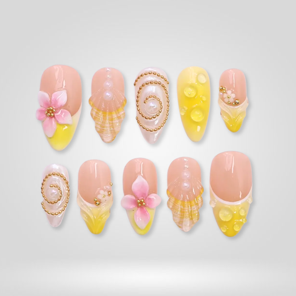 Garden Bloom | Floral Almond Press-Ons press-on nail set