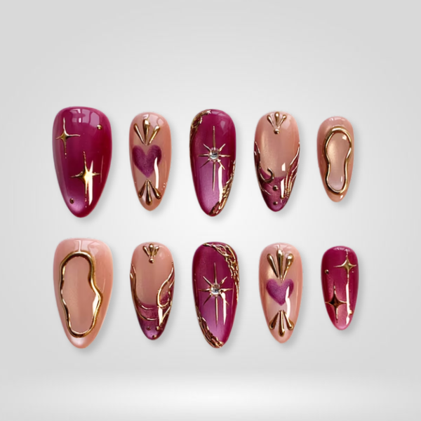 Enchanted Bloom | Cat-Eye Velvet Almond Press-Ons press-on nail set