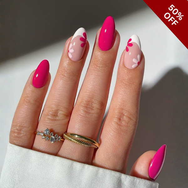 Tender Florals | Cat-Eye Velvet Almond Press-Ons press-on nail set