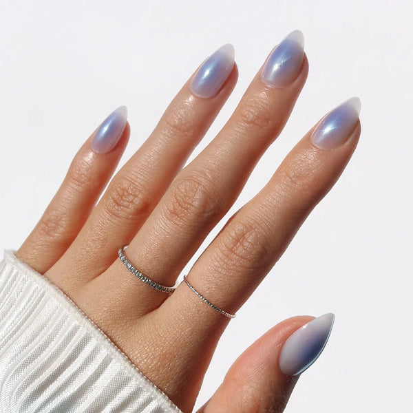 Sky Berry | Milky Cloud Dancer Almond Press-Ons press-on nail set