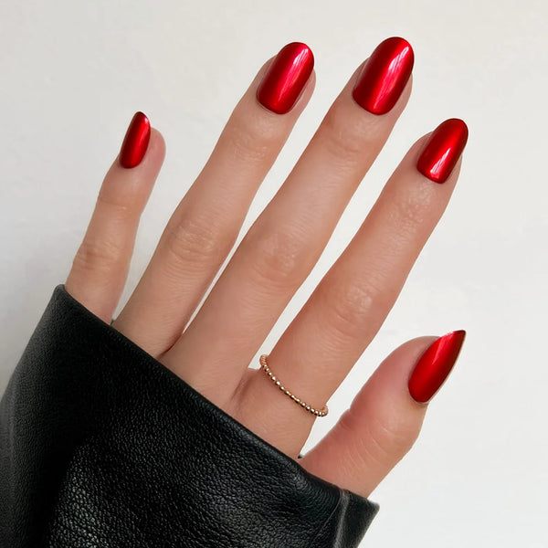 Cherry Glaze | Jelly Glaze Round Press-Ons press-on nail set