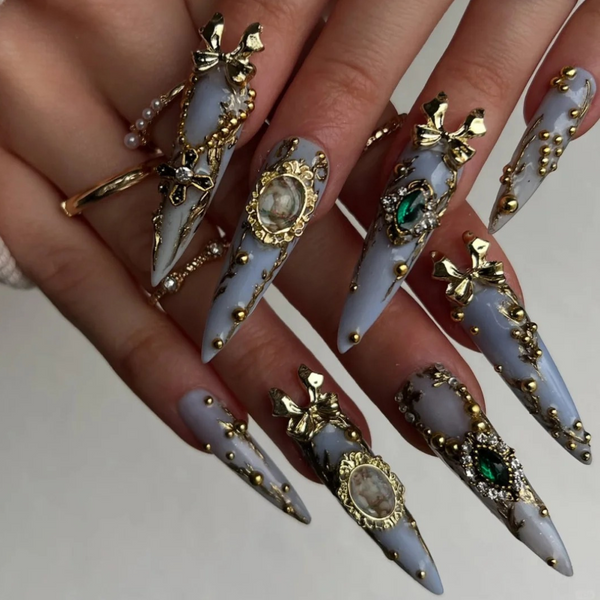 Bold Spark | Sparkle Almond Press-Ons press-on nail set