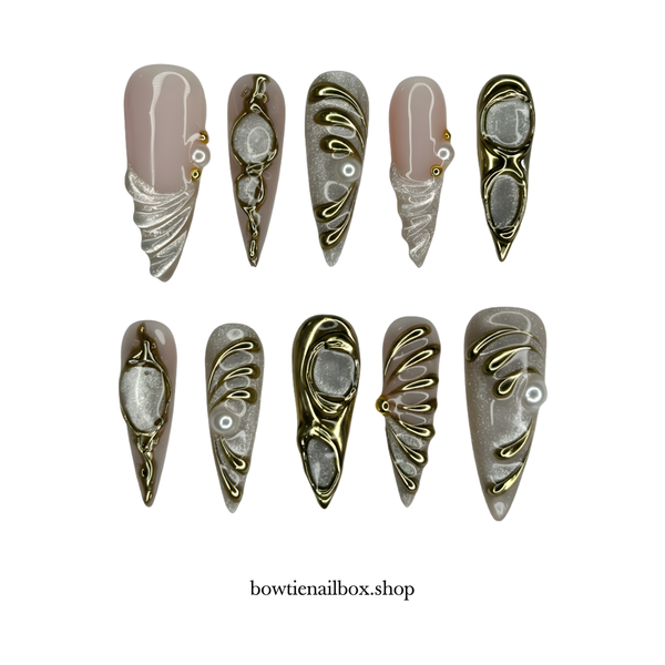 GILDED FLOW | Jelly Glaze Almond Press-Ons press-on nail set