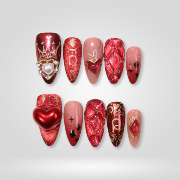 Queen Heart | Seasonal Almond Press-Ons press-on nail set
