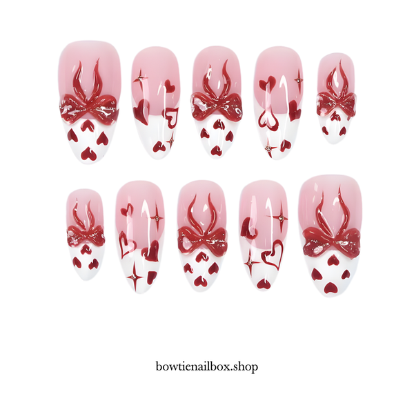 SULTRY FLAME | Milky Cloud Dancer Almond Press-Ons press-on nail set