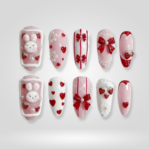 Cherry Charm | Berry Almond Press-Ons press-on nail set