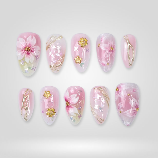 Rose Drift | Floral Almond Press-Ons press-on nail set