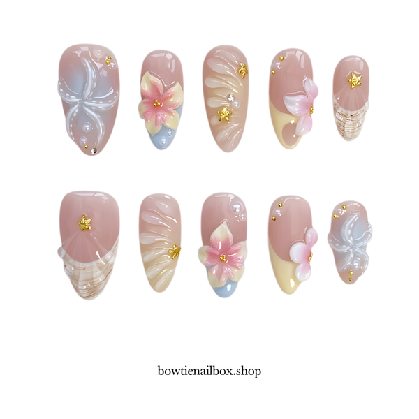PETAL PIXIE | Floral Almond Press-Ons press-on nail set