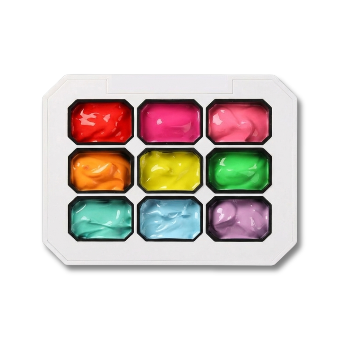 9-Color High-Pigment Nail Art Gel Palette