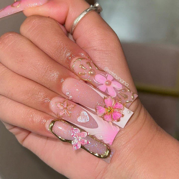 Blossom Luxe | 3D Sculptural Almond Press-Ons press-on nail set
