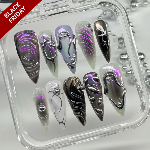 Glamorous Metallic | Ombre Gradient Almond Press-Ons press-on nail set