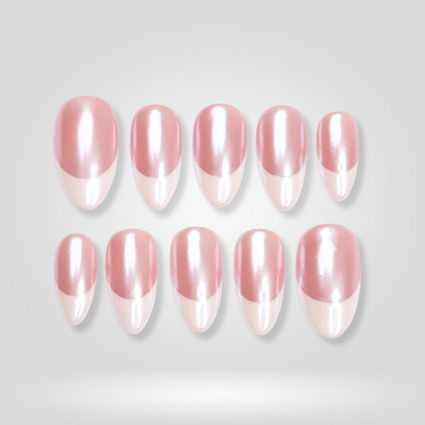 Pearl Glow | Milky Cloud Dancer Almond Press-Ons press-on nail set
