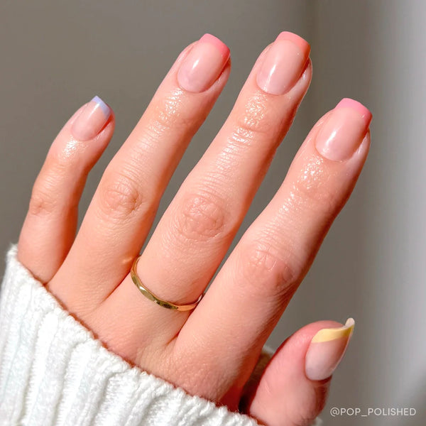 Macarons | French Tip Square Press-Ons press-on nail set