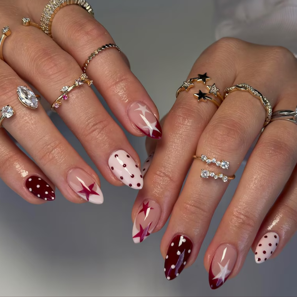 Star Rouge | Polka Dot Almond Press-Ons press-on nail set