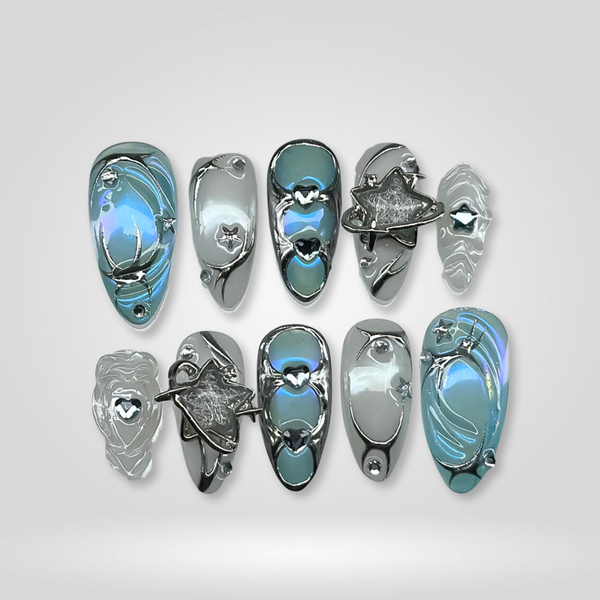 Iron Bloom | Floral Almond Press-Ons press-on nail set