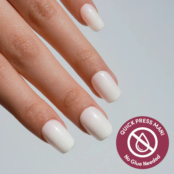 Porcelain | Milky Cloud Dancer Square Press-Ons press-on nail set
