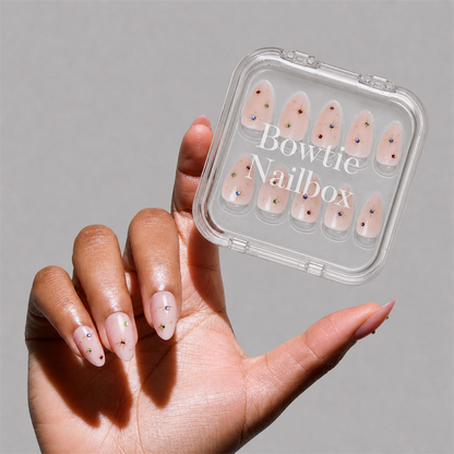 North Star press-on nails on hand - lifestyle photo, 3d sculptural finish