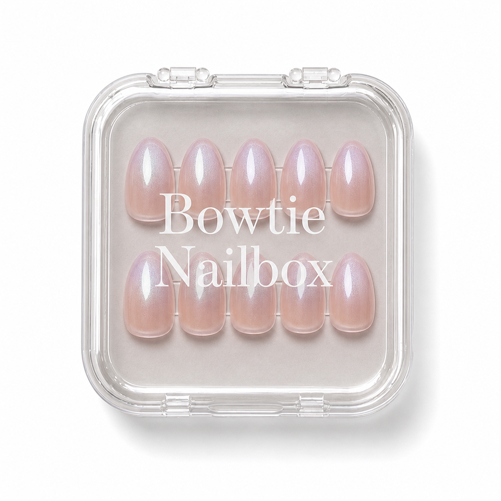 Polar Day press-on nails - image 7 of 10, cat-eye velvet almond