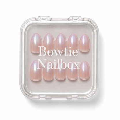 Polar Day press-on nails - image 7 of 10, cat-eye velvet almond