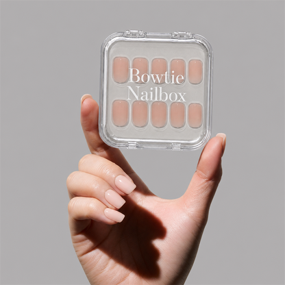 FOR THE "IT" GIRLS press-on nails on hand - lifestyle photo, soft neutral finish
