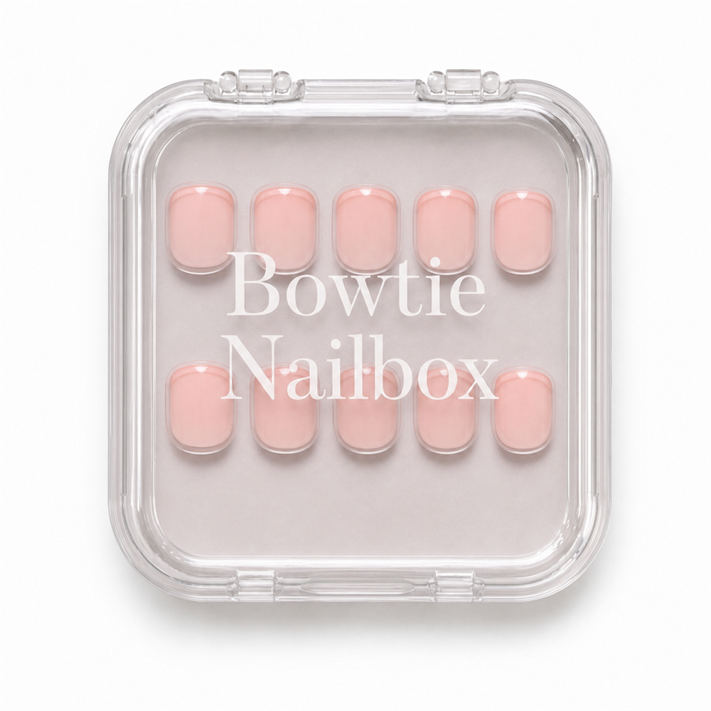 French Peach press-on nails - image 5 of 8, dipped french round