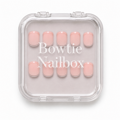 French Peach press-on nails - image 5 of 8, dipped french round