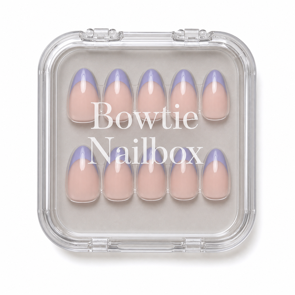 French Lilac press-on nails - image 5 of 8, french tip almond