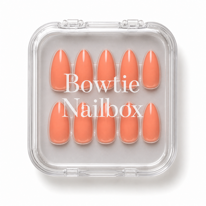 Soft Tangerine press-on nails - image 5 of 8, pastel almond
