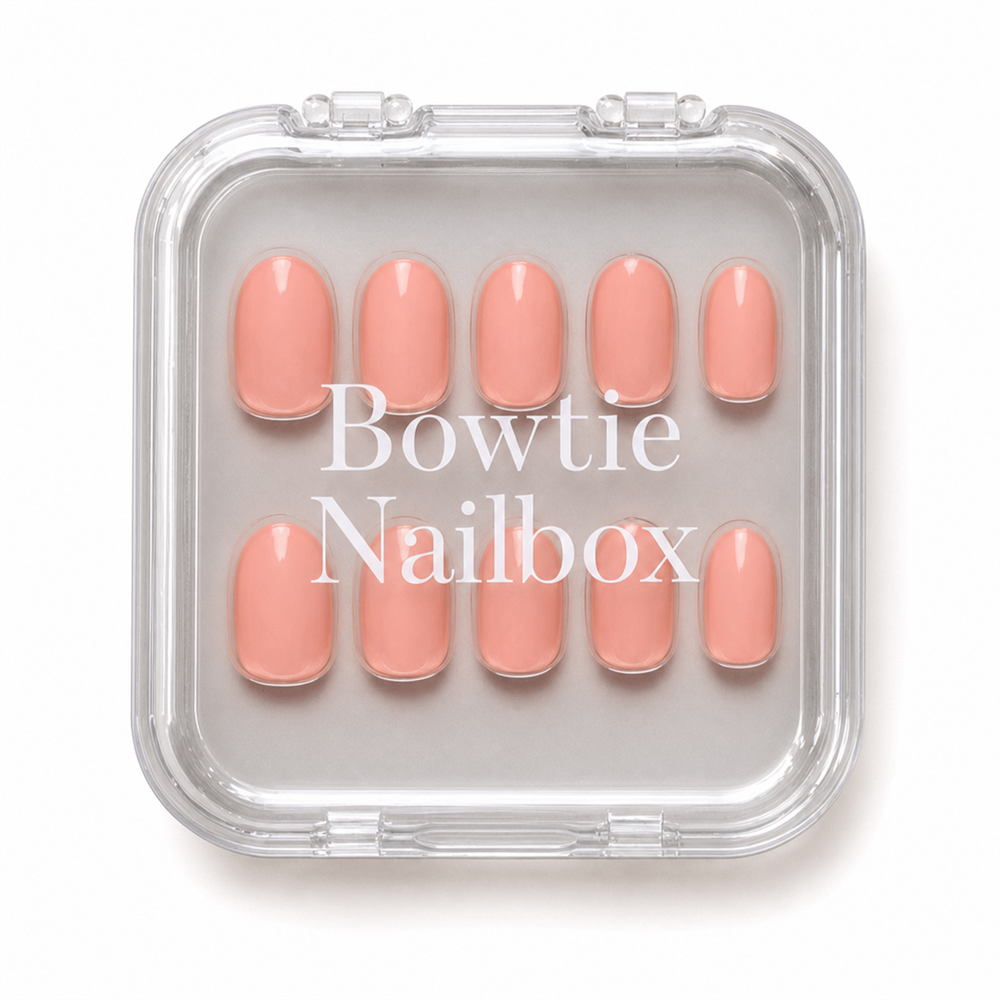 Peach Coral press-on nails - image 5 of 8, pastel round