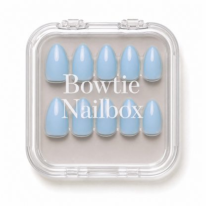 Soft Blue press-on nails - image 5 of 8, soft neutral almond