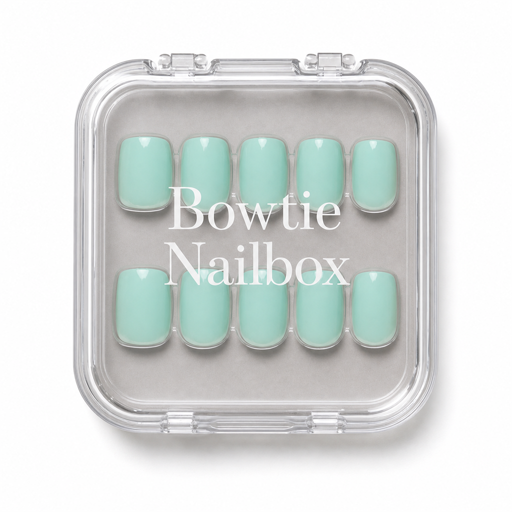 Soft Teal press-on nails - image 5 of 8, soft neutral square
