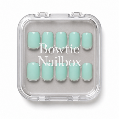 Soft Teal press-on nails - image 5 of 8, soft neutral square