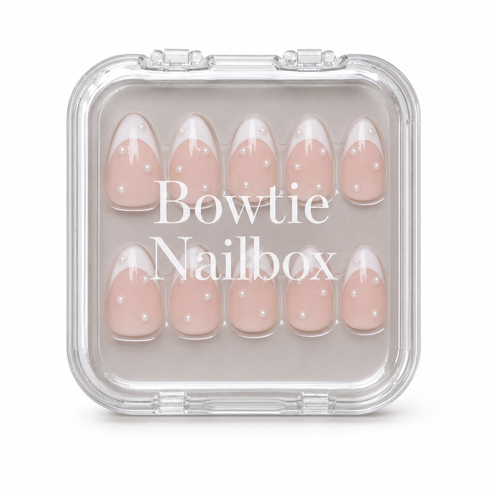 French Pearl press-on nails - image 5 of 8, milky cloud dancer almond