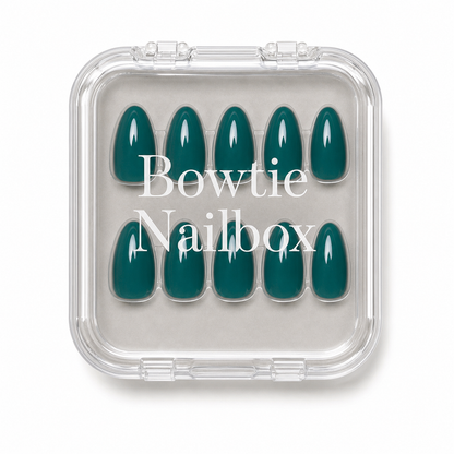 Emerald Green press-on nails - image 5 of 8, seasonal almond