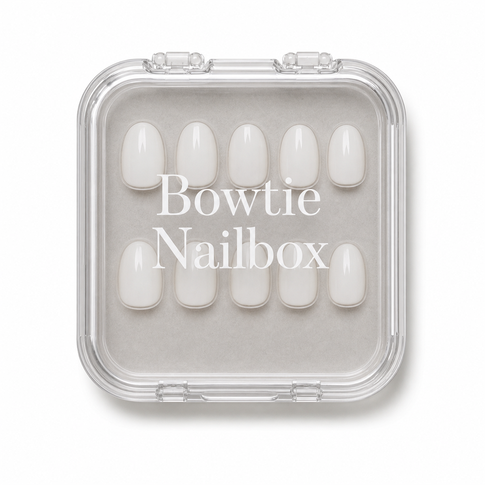 White Swan press-on nails - image 5 of 8, milky cloud dancer oval