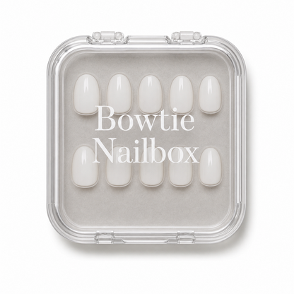 White Swan press-on nails - image 5 of 8, milky cloud dancer oval