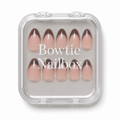 Chocolat press-on nails - image 5 of 8, french tip almond