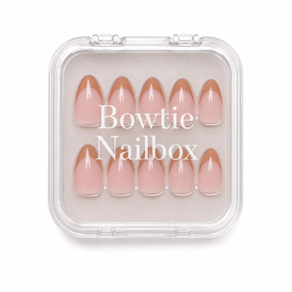 Café Crème press-on nails - image 5 of 8, french tip almond