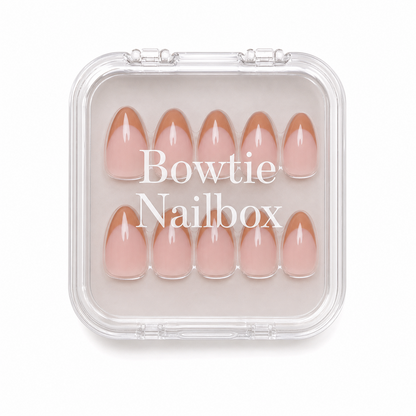 Café Crème press-on nails - image 5 of 8, french tip almond