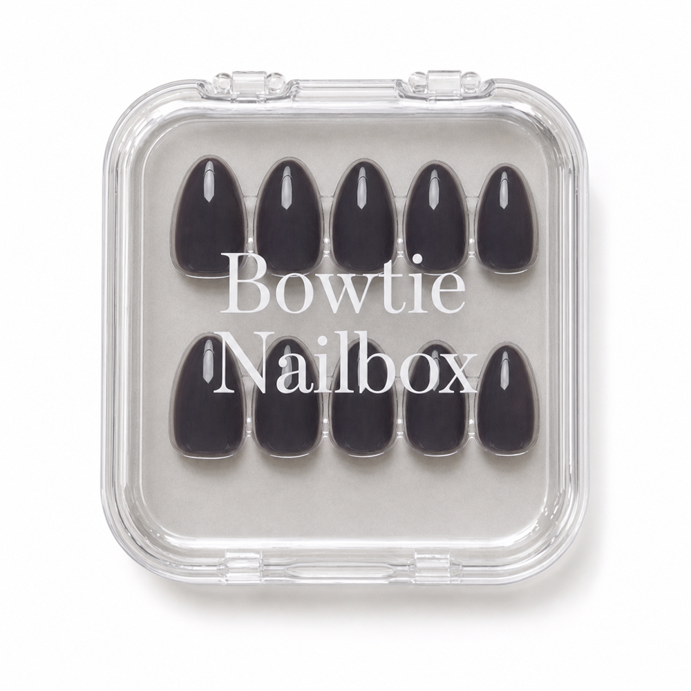 Ash Gray press-on nails - image 5 of 8, seasonal almond