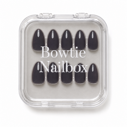 Ash Gray press-on nails - image 5 of 8, seasonal almond