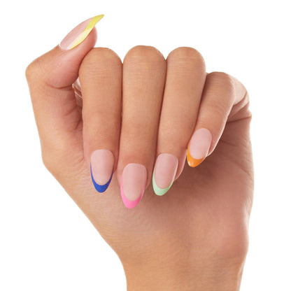 Sprinkles press-on nails on hand - lifestyle photo, french tip finish