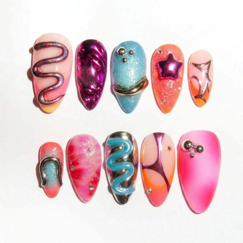 Candy Mirage press-on nails - image 6 of 15, cat-eye velvet almond