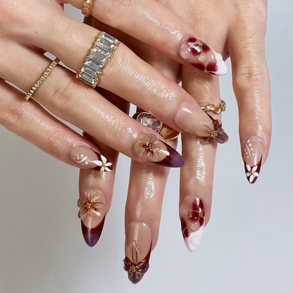 Charm Bloom press-on nails - image 8 of 15, floral almond