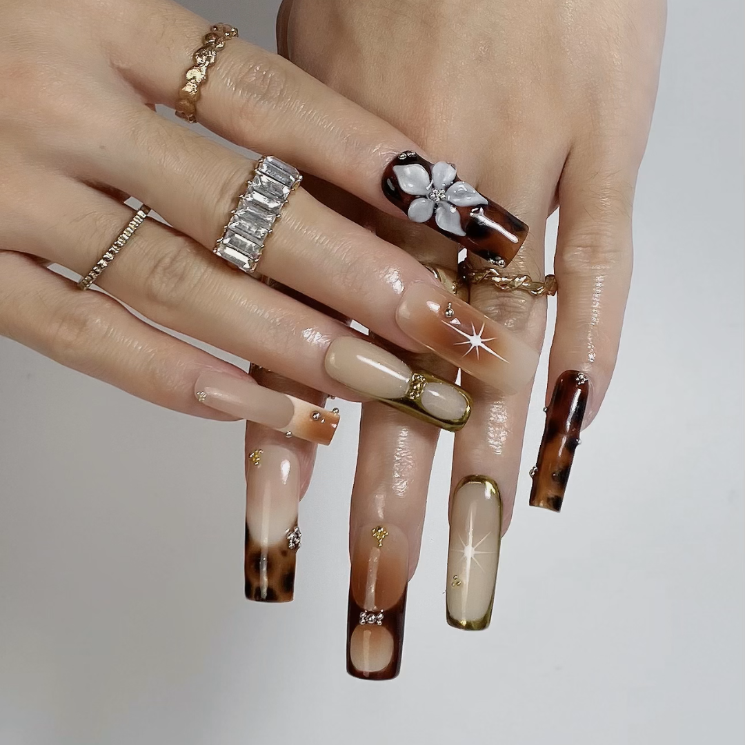 Charm Bloom press-on nails - image 9 of 15, floral almond