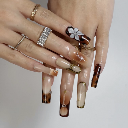 Charm Bloom press-on nails - image 9 of 15, floral almond